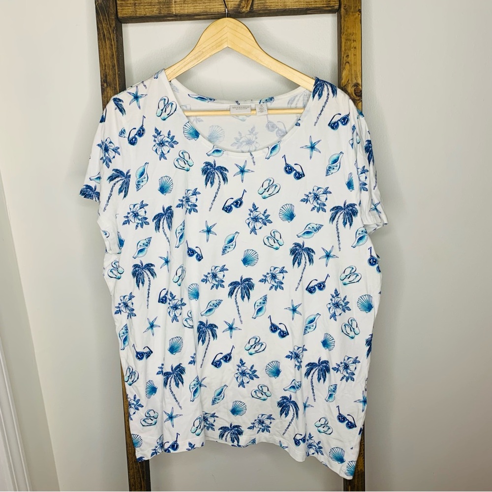 Chicos Beach Patterned T-Shirt